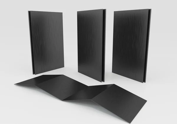 Blank svart tri-fold — Stockfoto