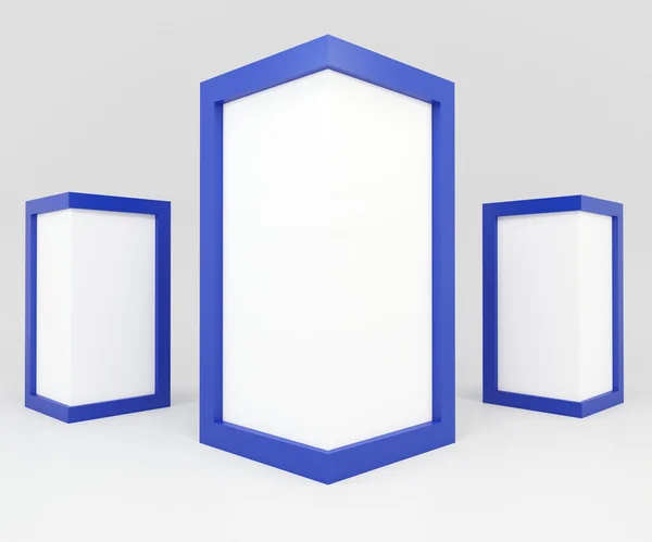 Anuncios de marco azul en blanco — Foto de Stock