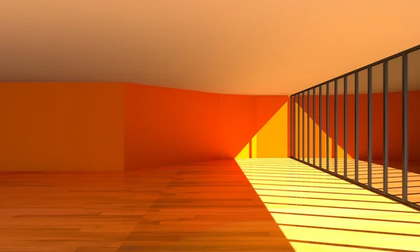 Interior hall color orange wall — Stock Photo, Image