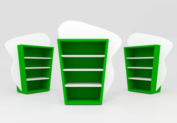 Green shelves — Stock Photo, Image