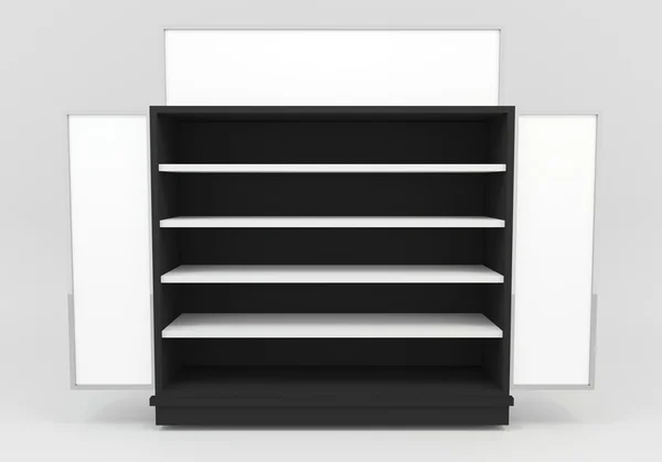 Blank with black Shelves — Stock Photo, Image