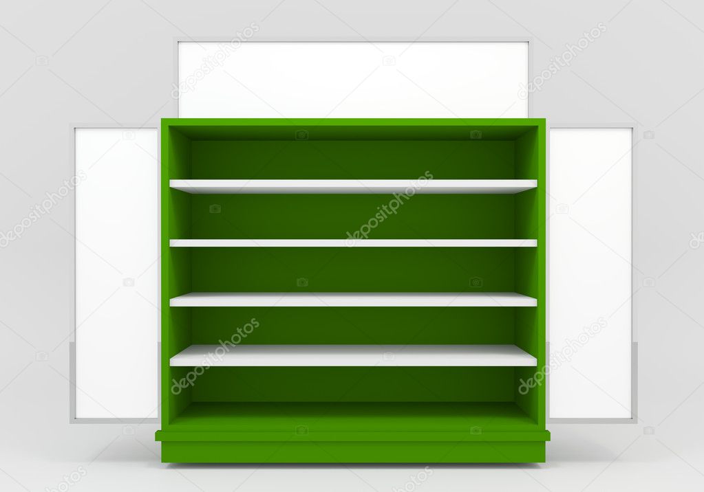 Blank with green Shelves