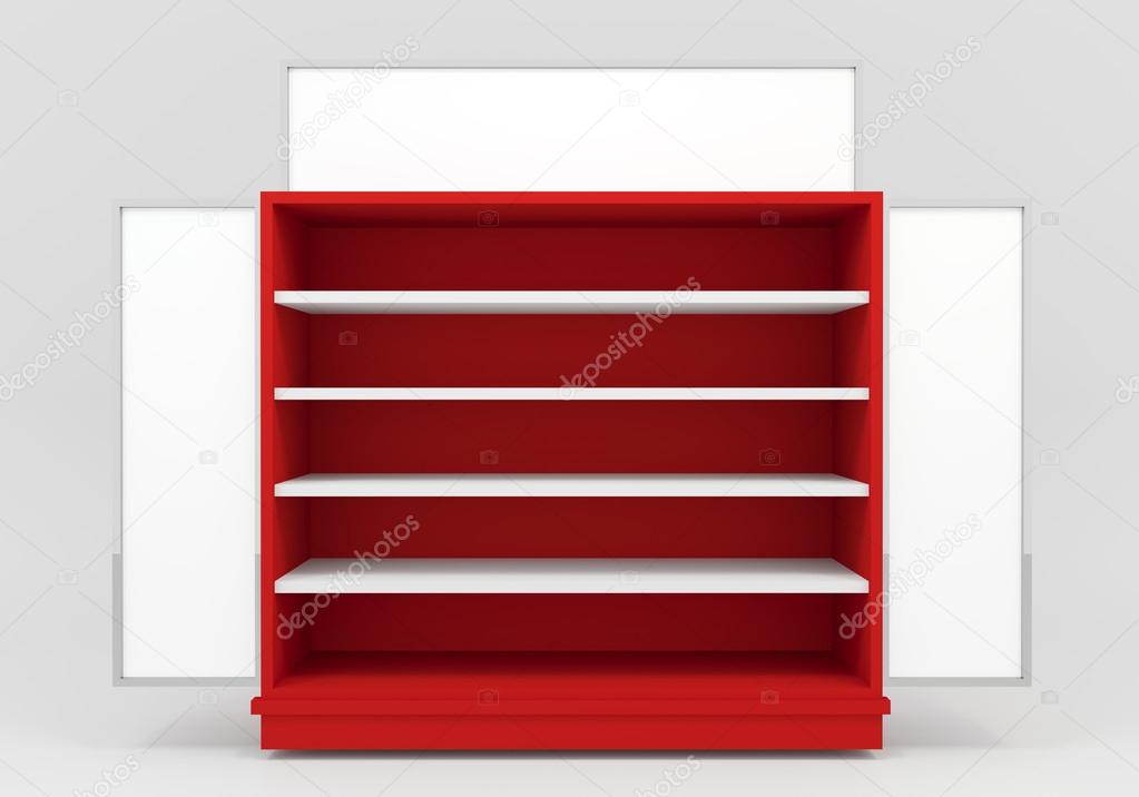 Blank with red Shelves
