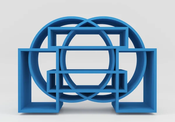 Color blue bookshelf circle — Stock Photo, Image