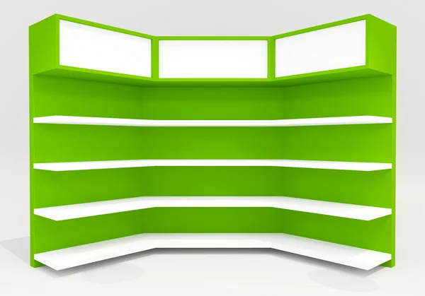 Green shelves — Stock Photo, Image