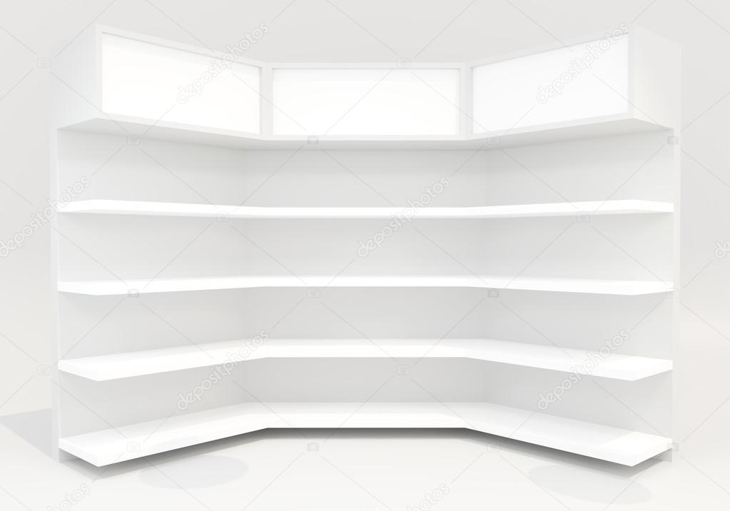 White shelves 