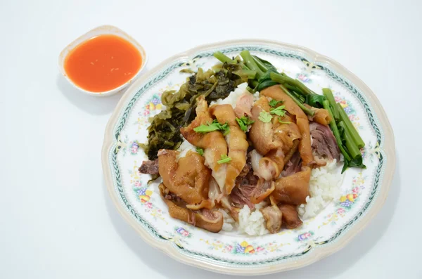 Estofado de pierna de cerdo sobre arroz —  Fotos de Stock