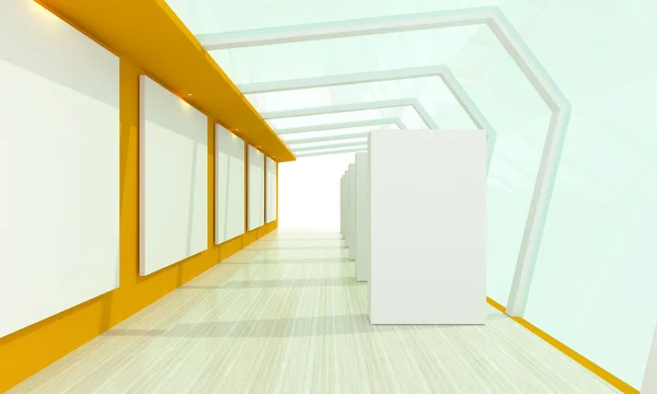 Galeria szkła pokój żółty — Zdjęcie stockowe