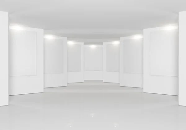 White wall in the gallery — Stock Photo, Image