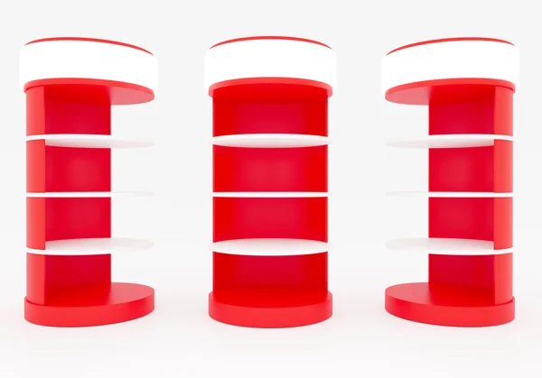 Red Circular Shelves — Stock Photo, Image