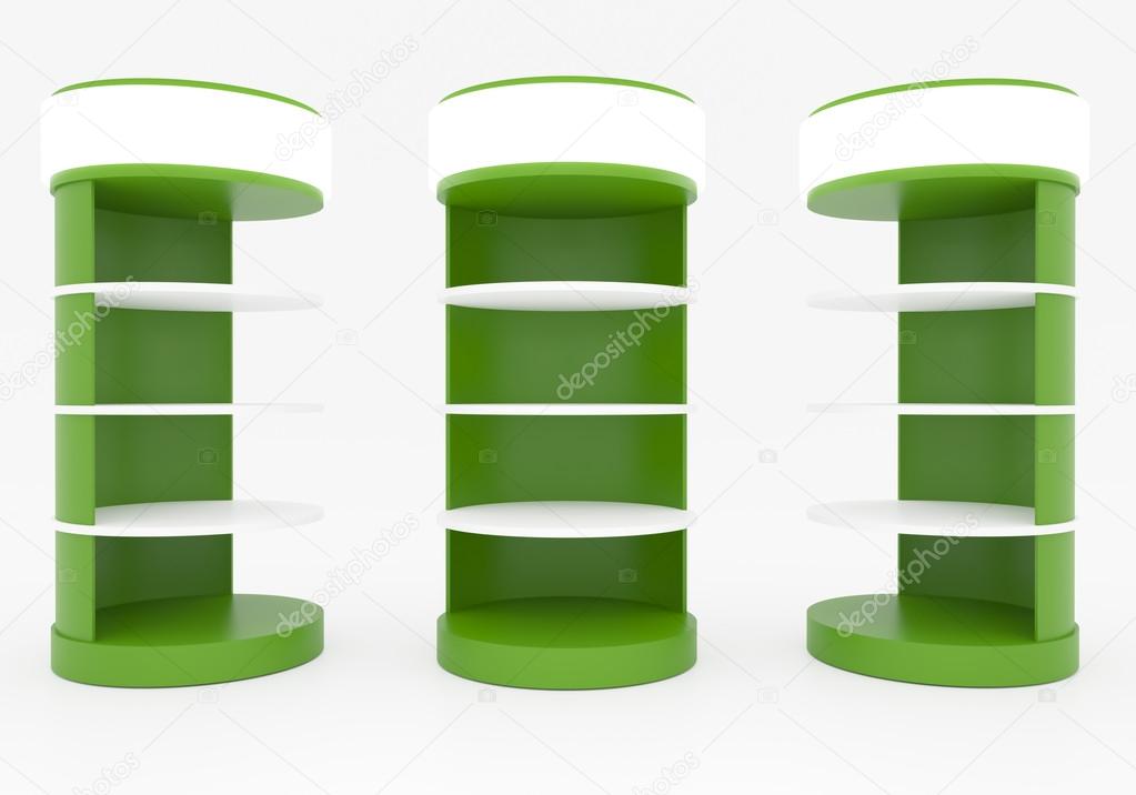 Green Circular Shelves