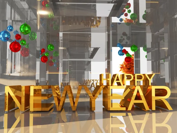 Happy new year 3D text — Stock Photo, Image