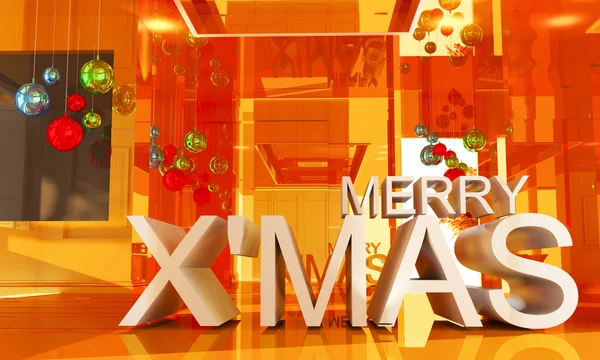 Willkommen zu frohe Weihnachten 3D-Text — Stockfoto