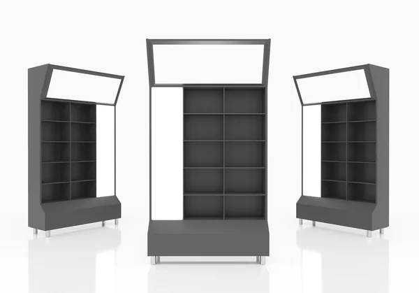 Black shelves — Stock Photo, Image