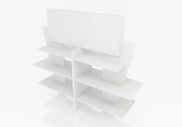 Blank Exhibition Trade Stand with shelf — Stock Photo, Image