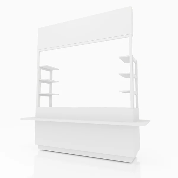 Blank Exhibition Trade Stand with shelf — Stock Photo, Image