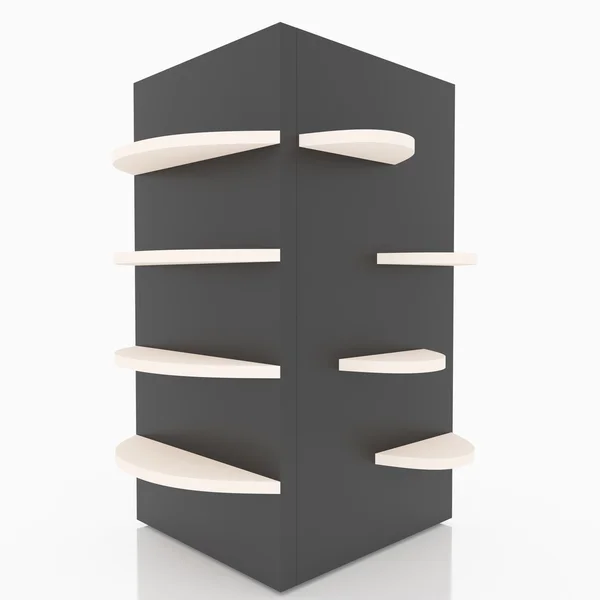 Black shelves — Stock Photo, Image