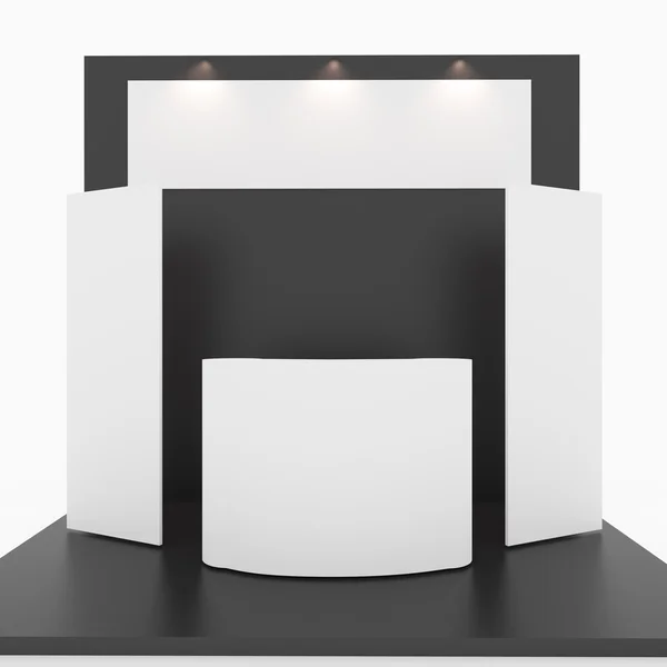 Blank black trade show booth — Stock Photo, Image