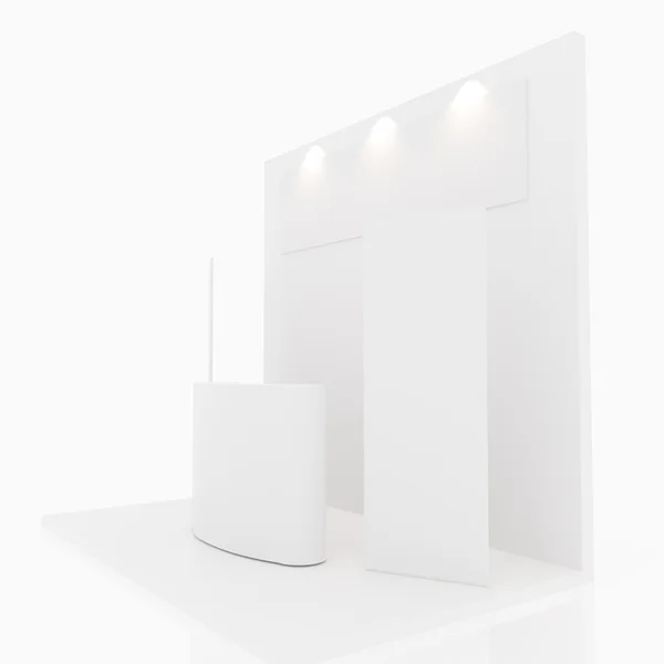 Пустой белый выставочный стенд — стоковое фото