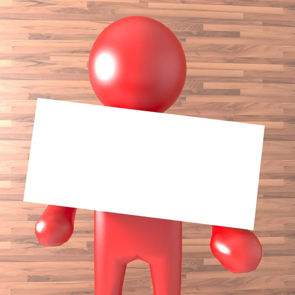Pessoa vermelha com branco em branco — Fotografia de Stock