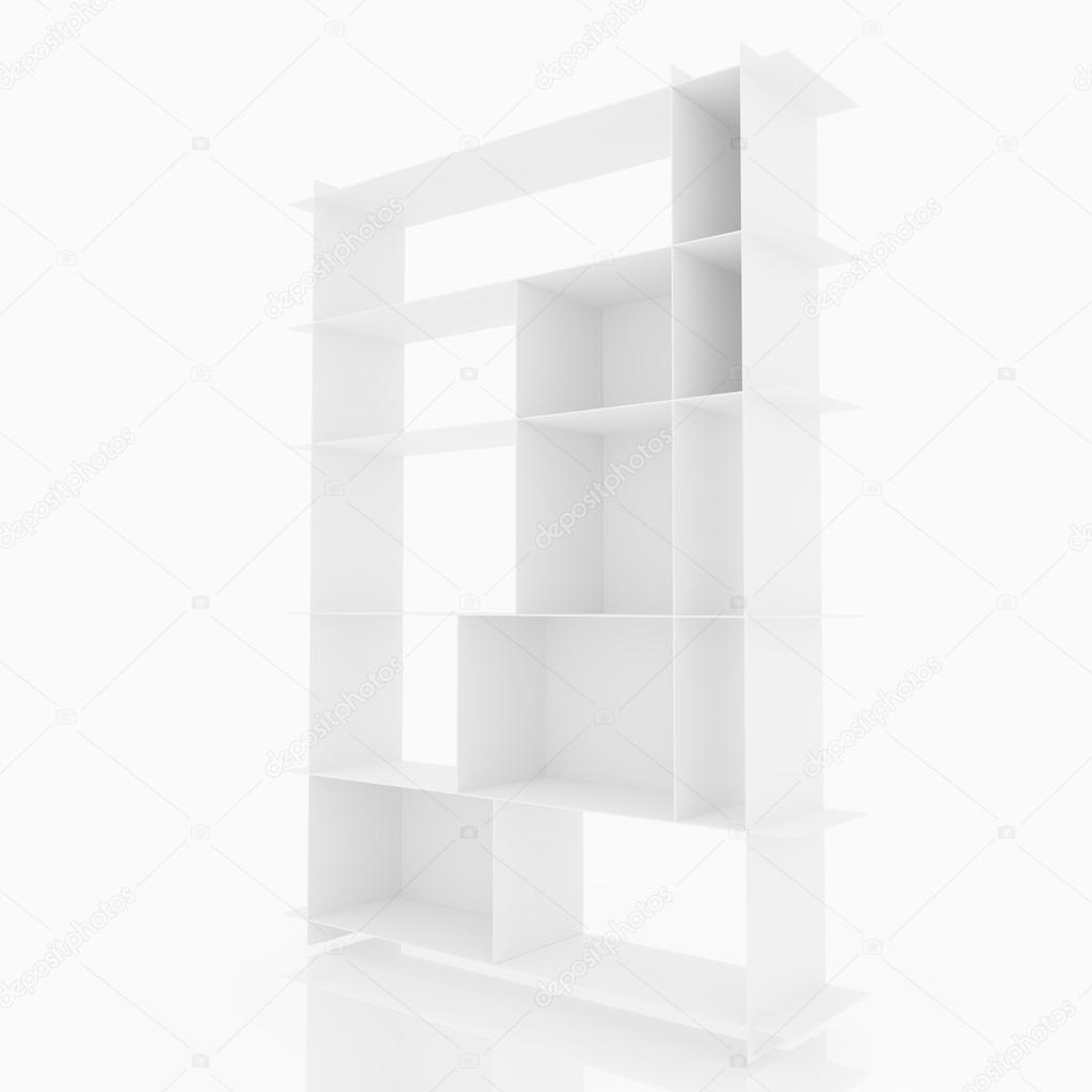 White aluminium shelves 