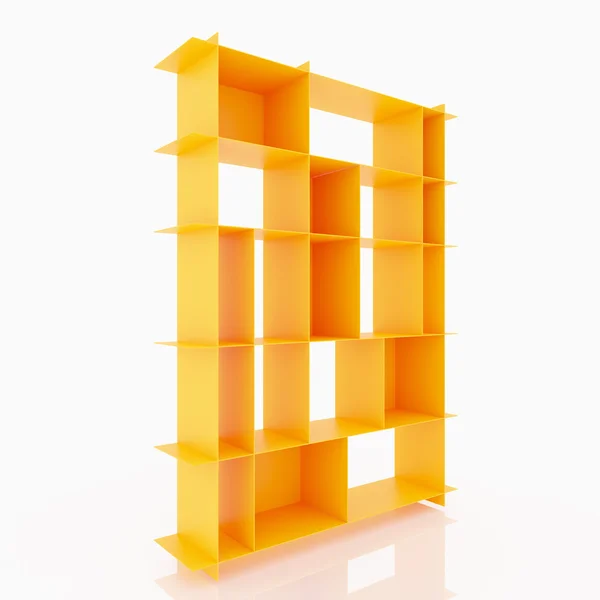 Orange aluminium shelves — Stock Photo, Image