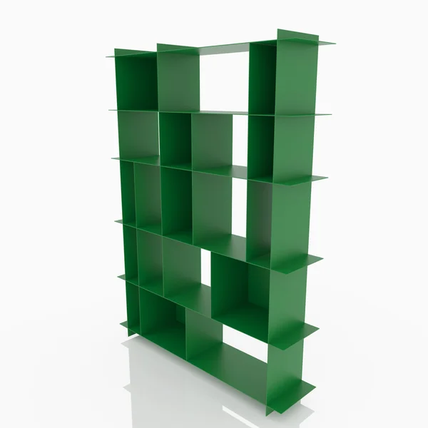 Green aluminium shelves — Stock Photo, Image