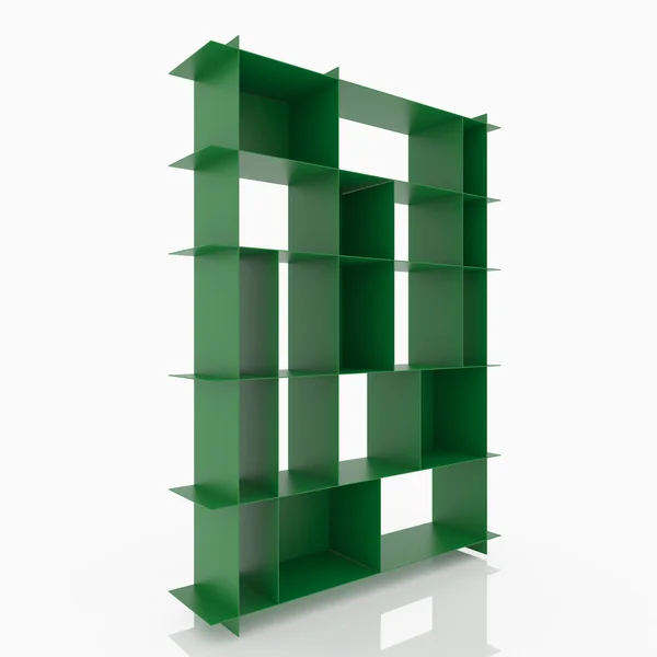 Grüne Aluminiumregale — Stockfoto
