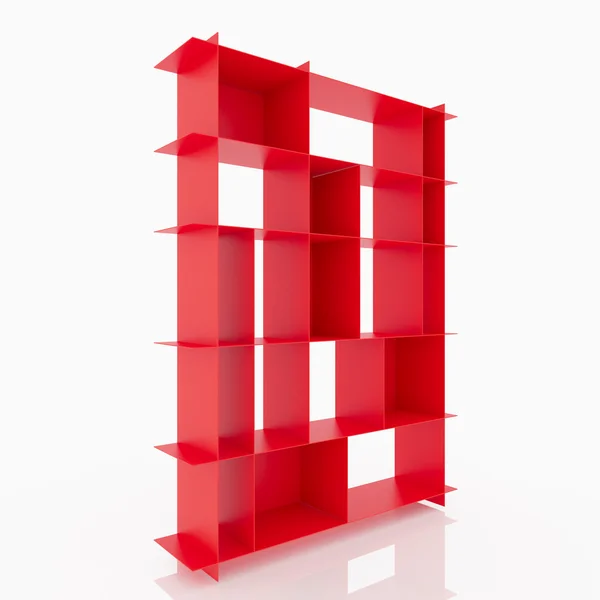 Red aluminium shelves — Stock Photo, Image