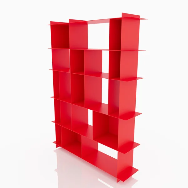 Red aluminium shelves — Stock Photo, Image