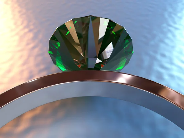 Smaragdový prsten — Stock fotografie
