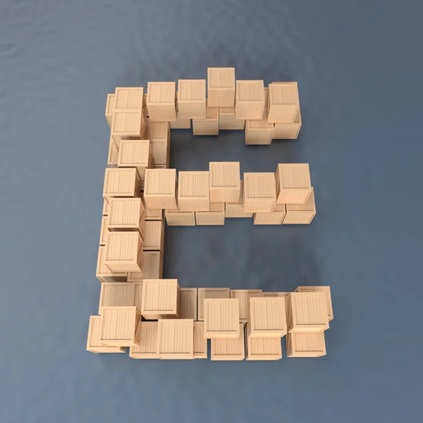 Alfabetet lådan E — Stockfoto