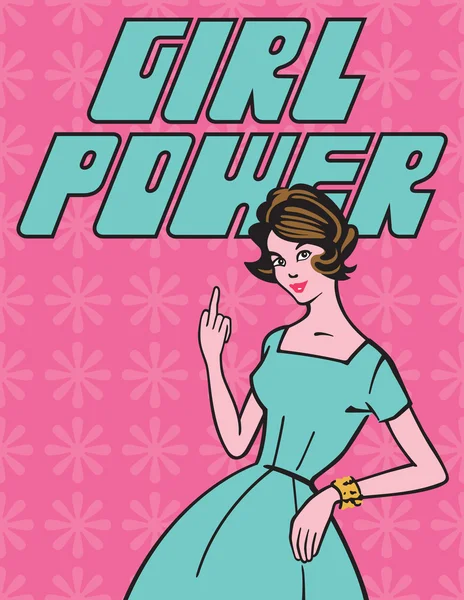 Girl Power ilustración vectorial retro — Vector de stock