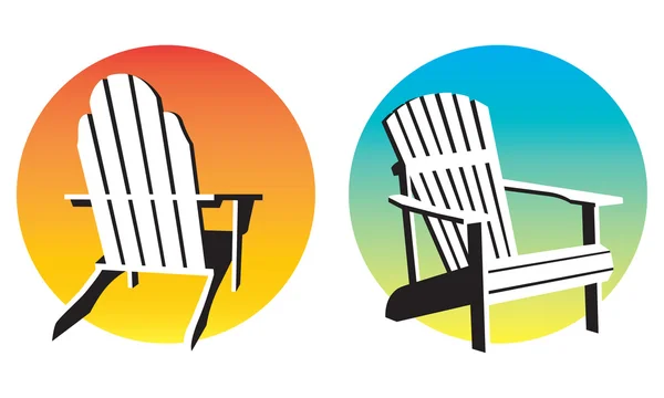 Adirondack Chair Sunset Graphics — Stock Vector