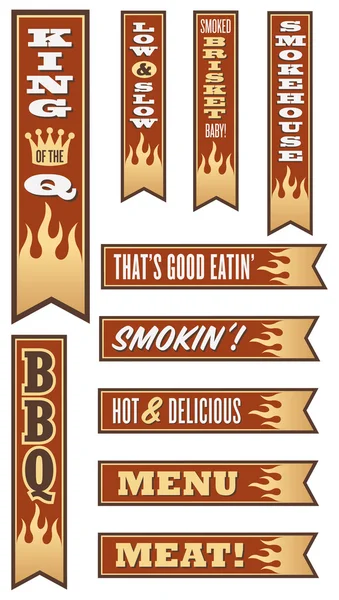 Banderas de barbacoa — Vector de stock