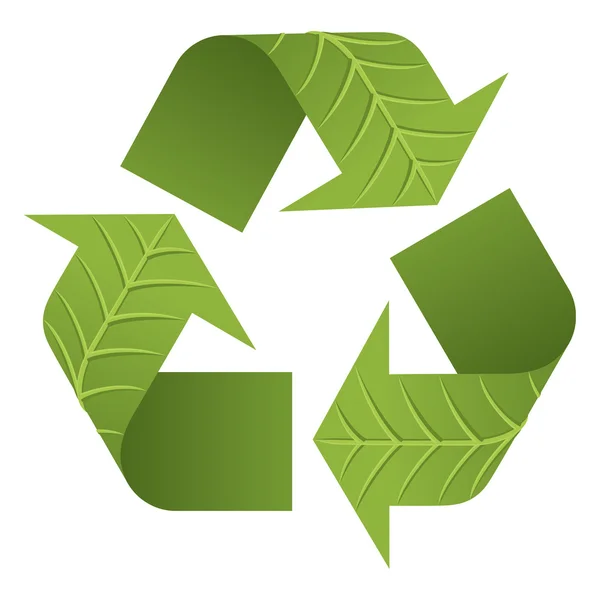 Logo de reciclaje de hojas — Vector de stock