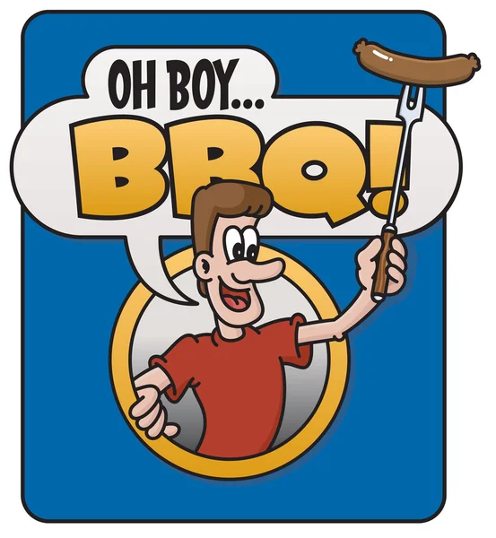 Oh Boy Barbecue ! conception vectorielle — Image vectorielle