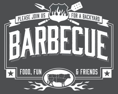 Backyard Barbecue Invitation clipart