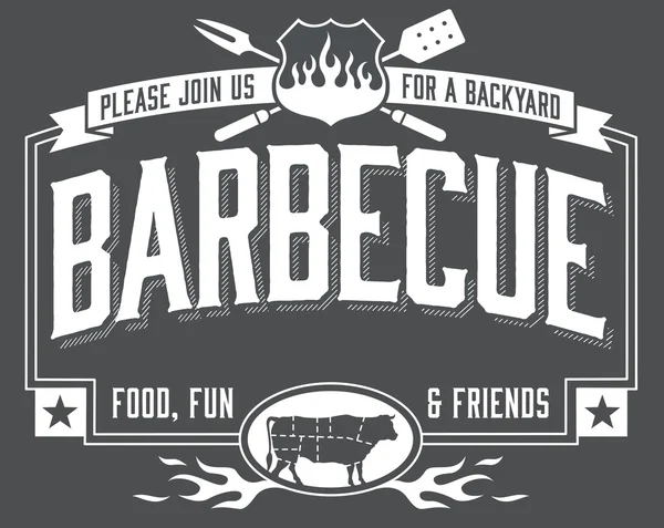 Invito barbecue cortile — Vettoriale Stock