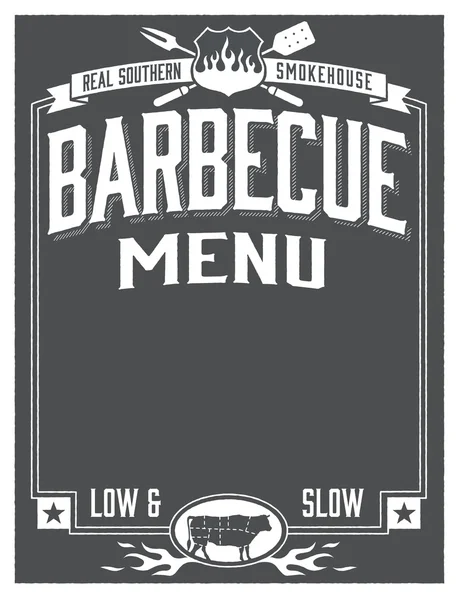 Echte zuidelijke Barbecue menusjabloon — Stockvector
