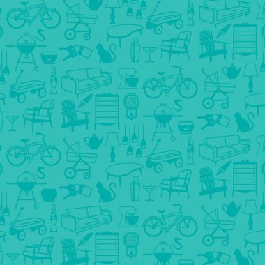 Seamless pattern of Retro Home Icons clipart