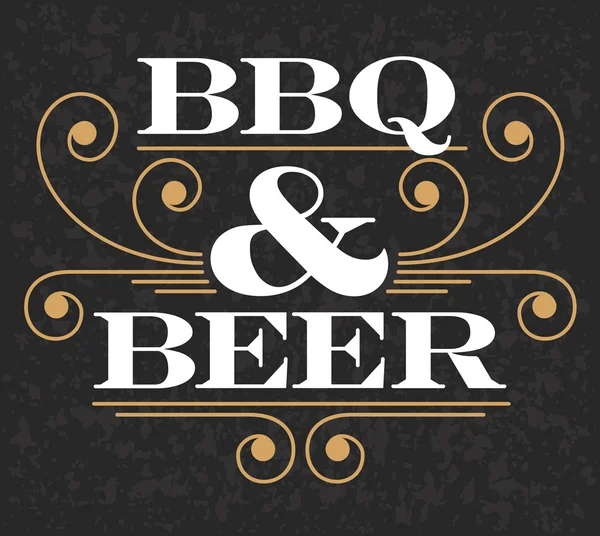 Barbecue & bier embleem — Stockvector