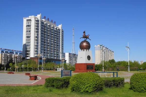 China ciudad de Heihe Wansu vista de la calle — Foto de Stock