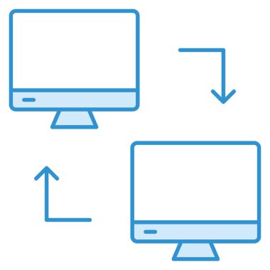 & Bilgisayar aktarımı için iş ve teknoloji simgesi 