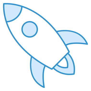 & Uzay gemisini güçlendirmek için iş ve teknoloji simgesi 