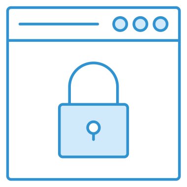 Tarayıcı & kilitlenmesi için iş ve teknoloji simgesi