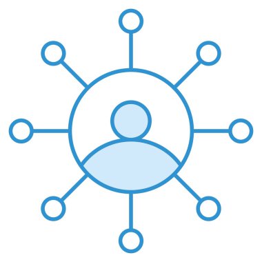 & Bağlı kullanıcı için iş ve teknoloji simgesi 