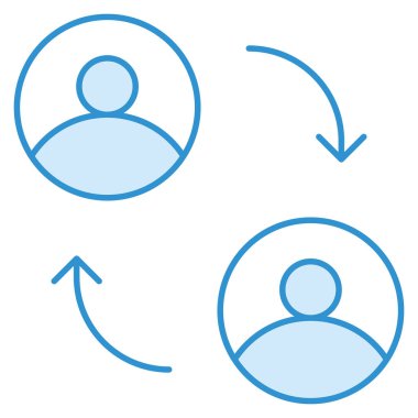 Kullanıcı & transferi için iş ve teknoloji simgesi 