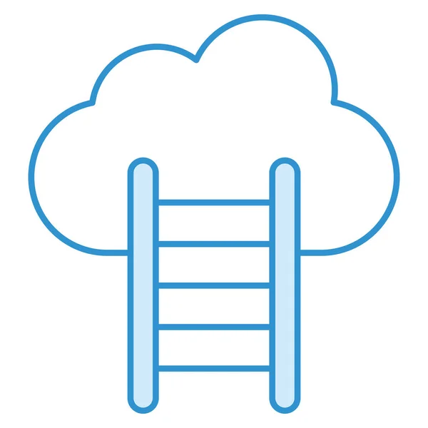 Icono Negocio Tecnología Para Nube Escalera — Archivo Imágenes Vectoriales