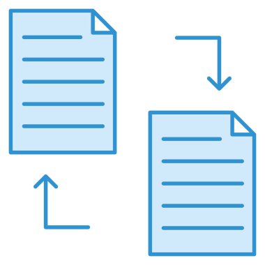 & Belge aktarımı için iş ve teknoloji simgesi 